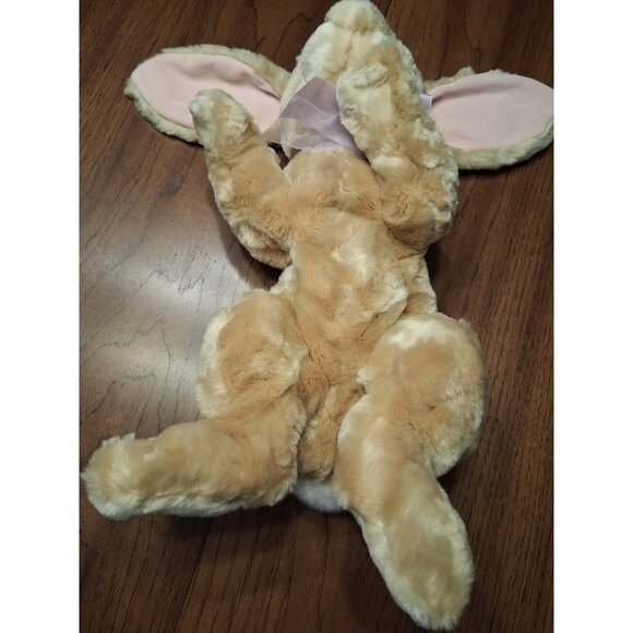 VTG Commonwealth Tan Bunny Rabbit 2002 Jumbo 17” Plush Floppy Purple Bow - Picture 6 of 14